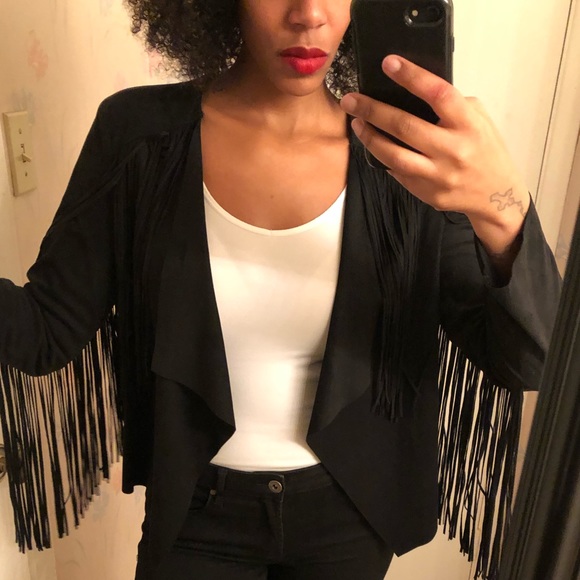 Mango Jackets & Blazers - Bohemian style suede jacket with fringe!